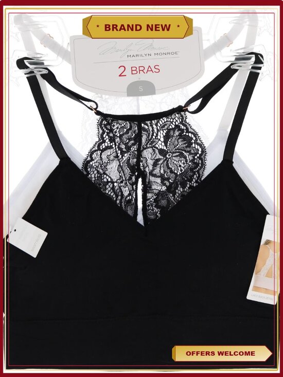 Other - Lace Racerback Bralette 2 Pack with Removable Padding for Comfort